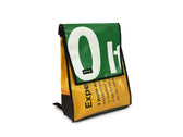 backpack publicity banner yellow, white & green - Vegan America