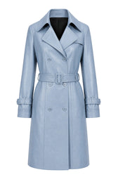 OCEAN VEGAN LEATHER TRENCH COAT