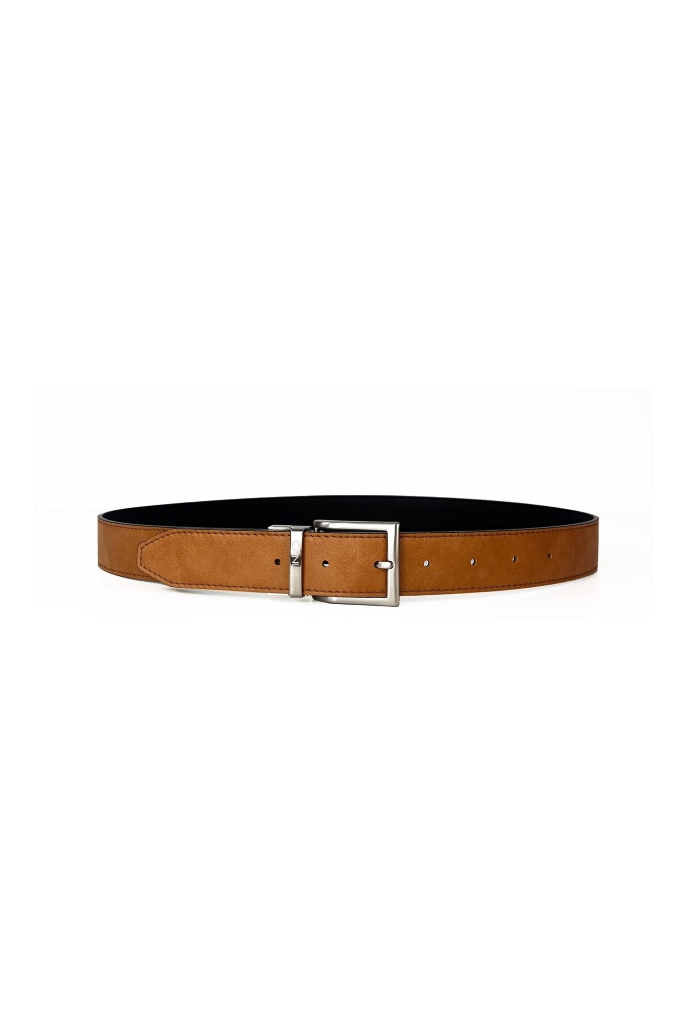 Reverse reversible belt – Black/Camel - Vegan America