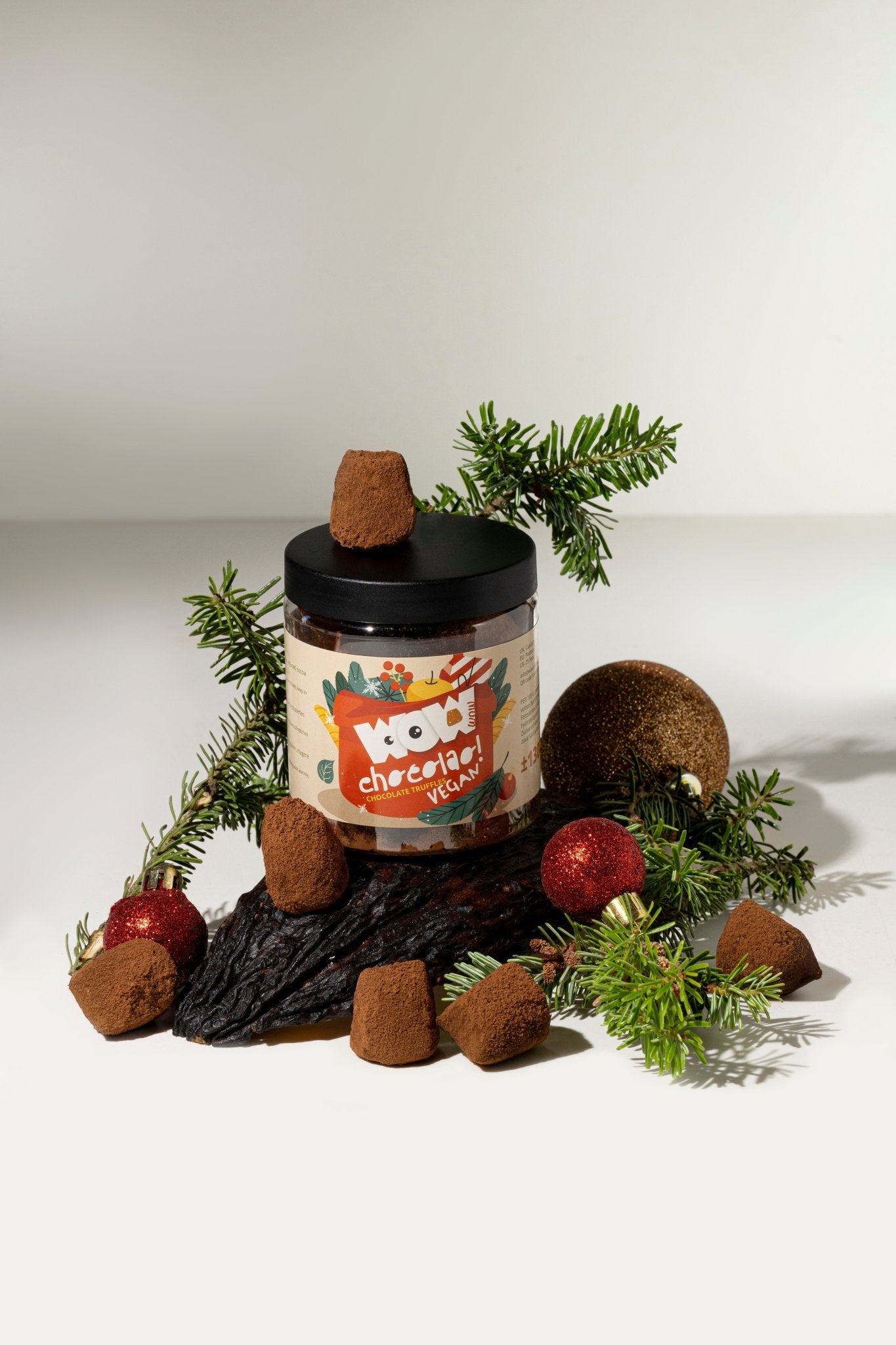 Vegan Christmas Truffles Gift Jar 130g | Dairy-Free Holiday Chocolate