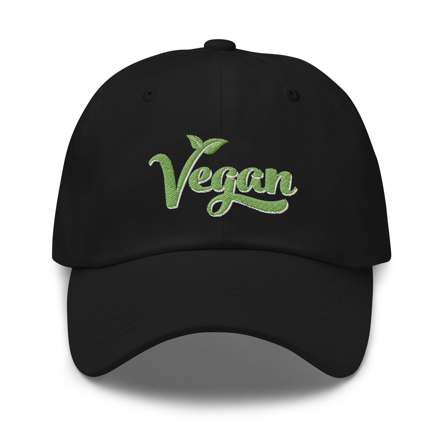 Vegan Hat / Cap With Premium Green and White Stitched Embroidery - Vegan America