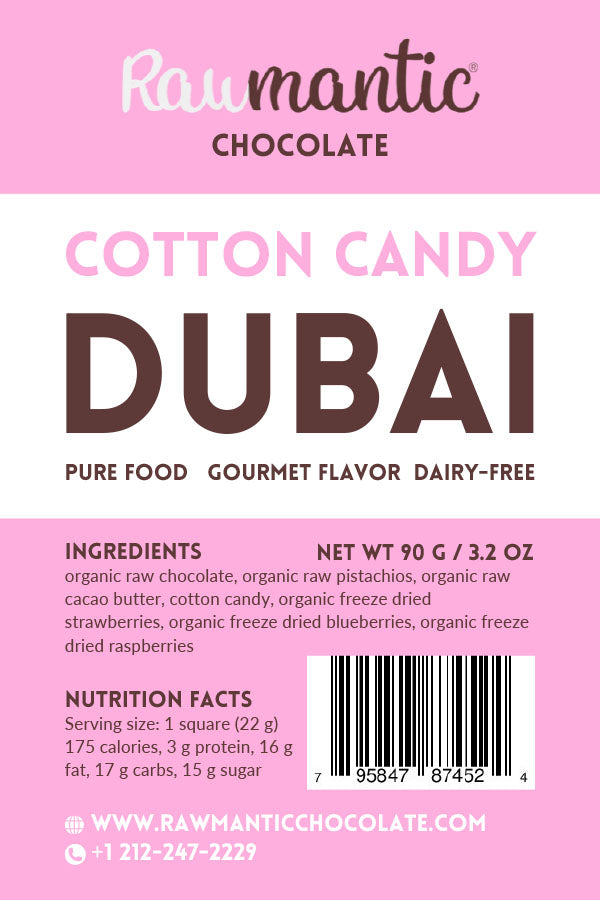 Cotton Candy Angel Hair Dubai chocolate plant based, vegan Bar. 90g - Vegan America