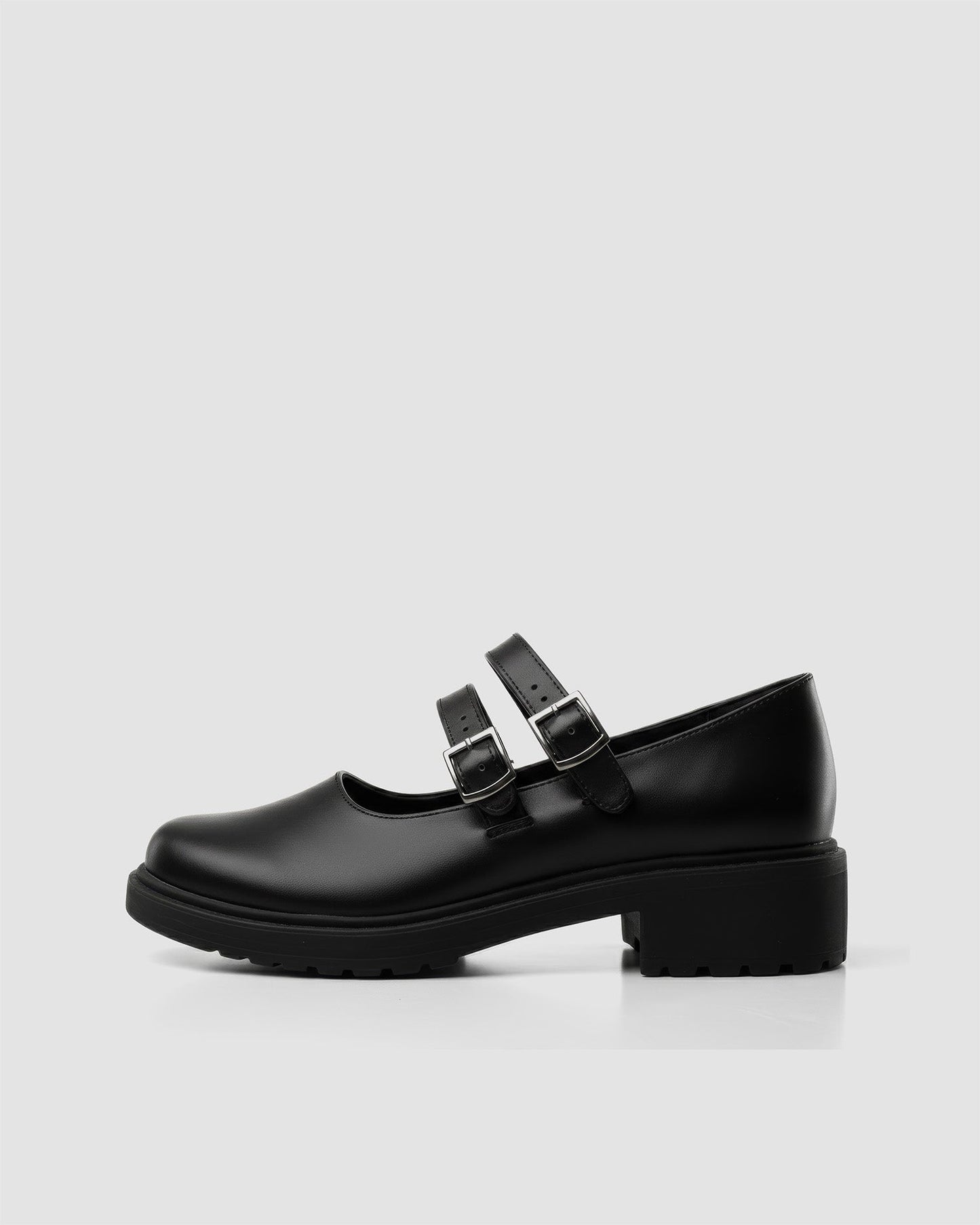 Twin Mary Jane Vegan Corn Leather Ballerinas | Black - Vegan America