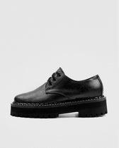 Chunky Derbs Boy Black Vegea grape leather Derby - Vegan America