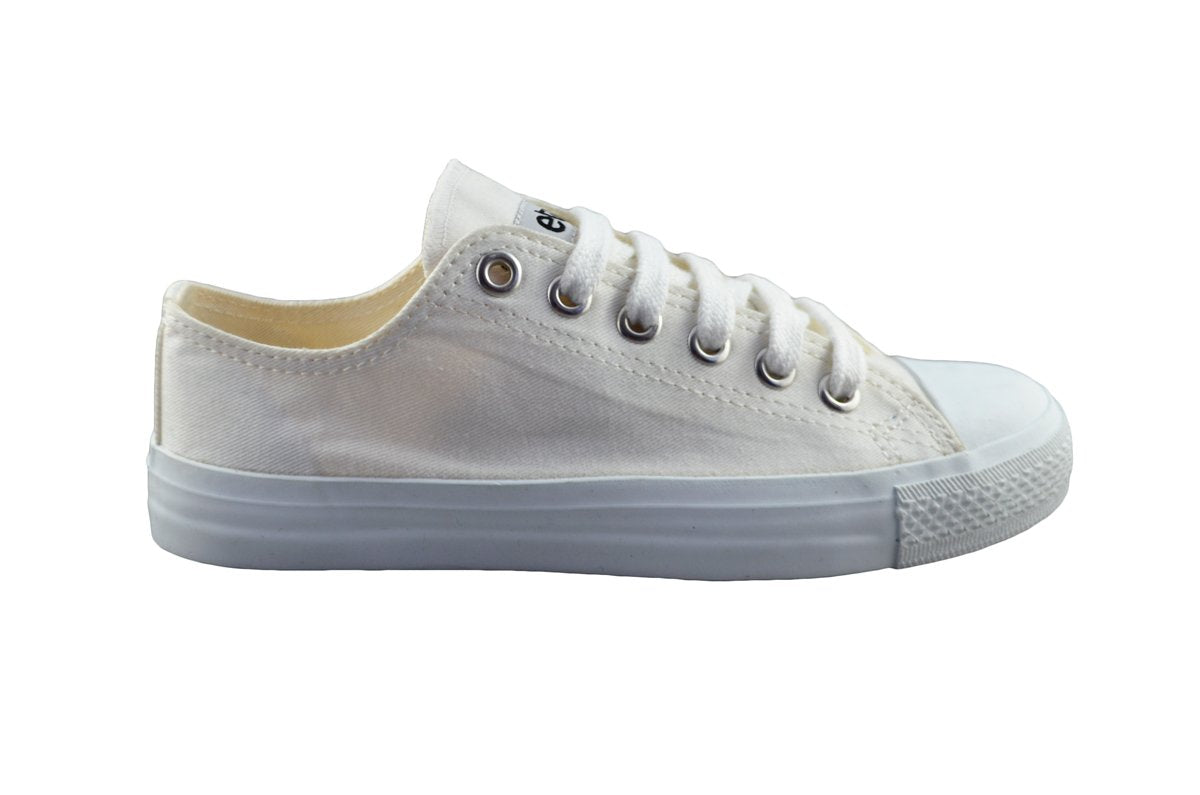 Low Cut Sneakers, All White - Vegan America