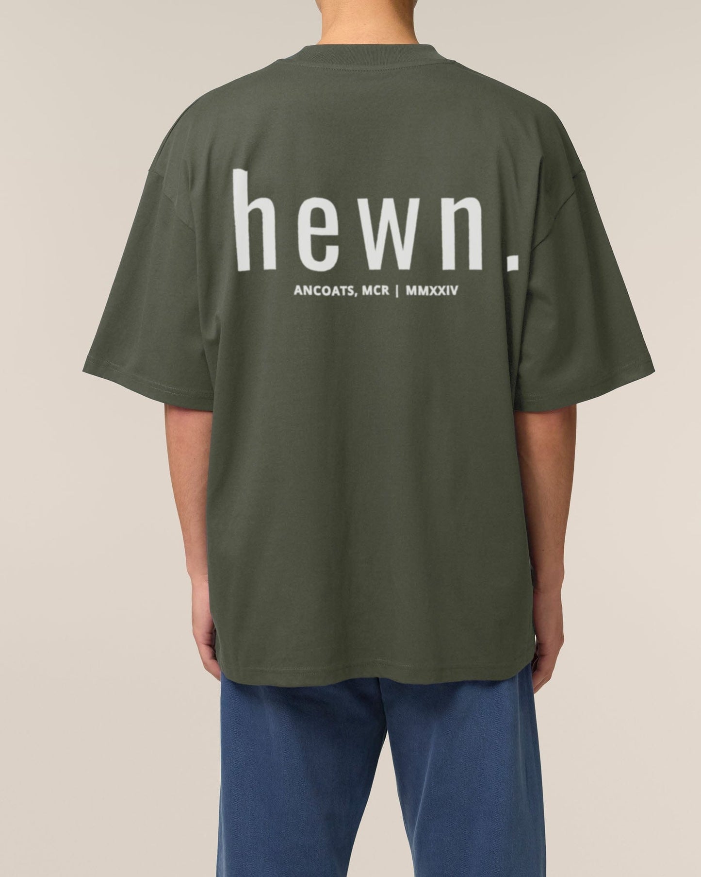 Men's Organic Cotton Signature Oversized T-Shirt | Pine Green Khaki