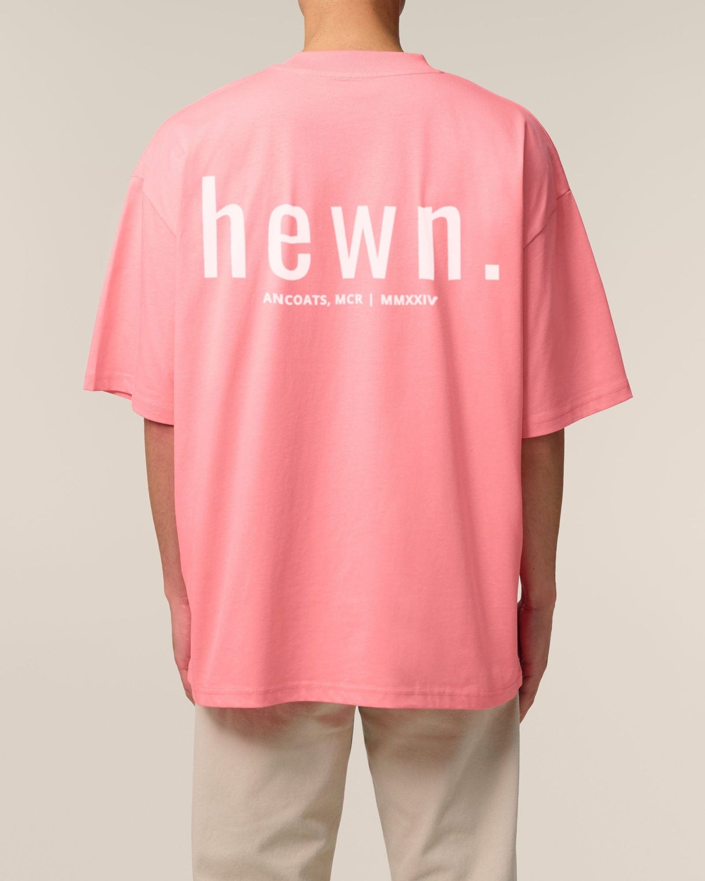 Men's Organic Cotton Signature Oversized T-Shirt | Flamingo Pink