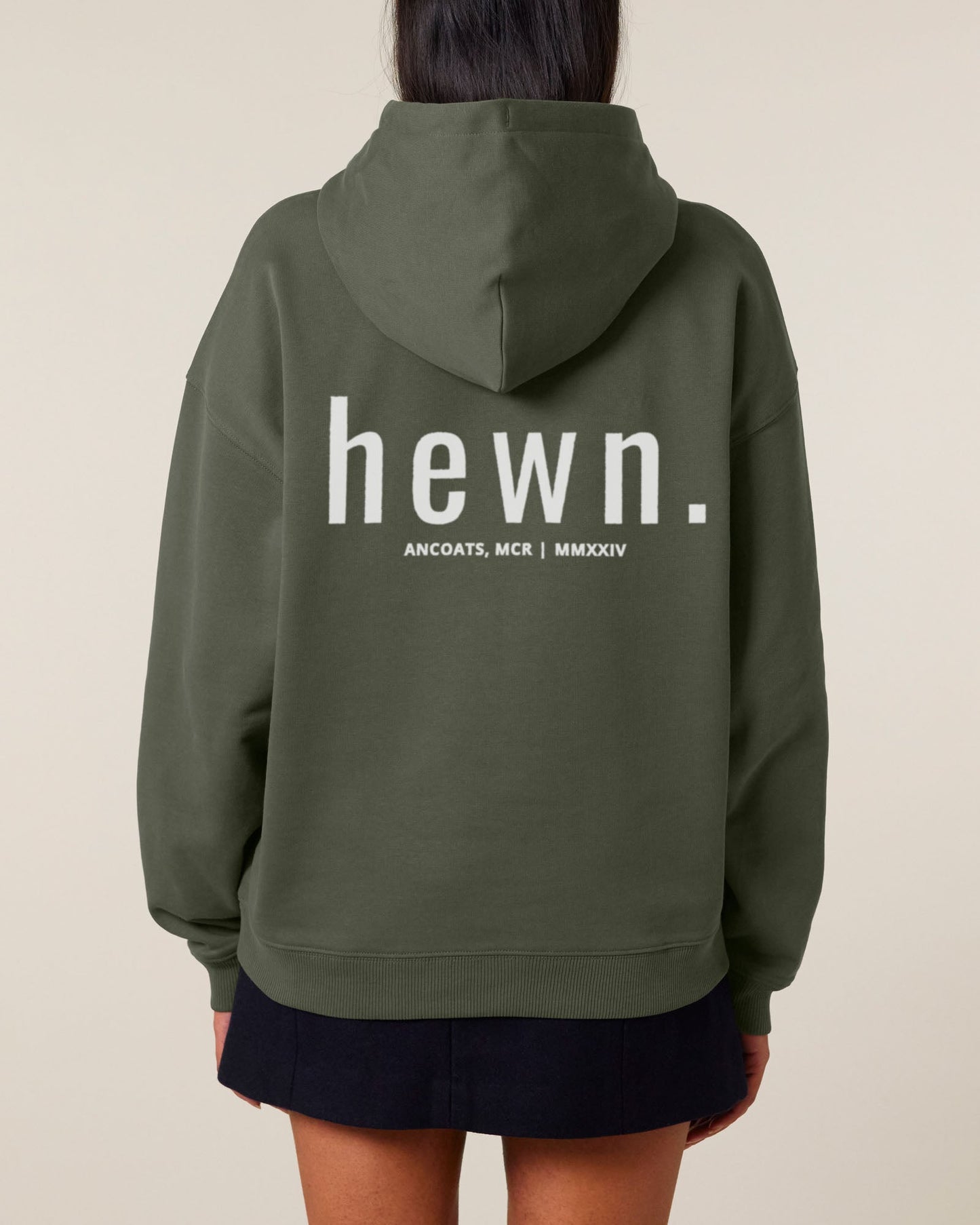 Women's Organic Cotton Signature Oversized Hoodie | Pine Green Khaki