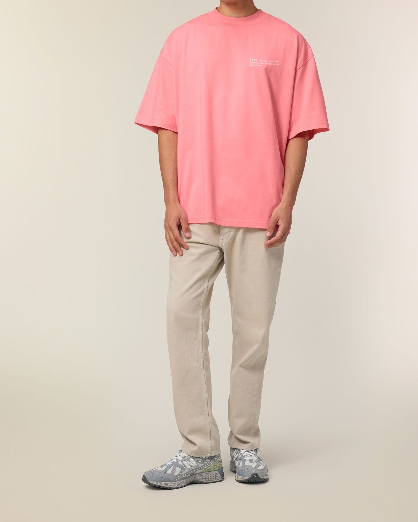 Men's Organic Cotton Signature Oversized T-Shirt | Flamingo Pink