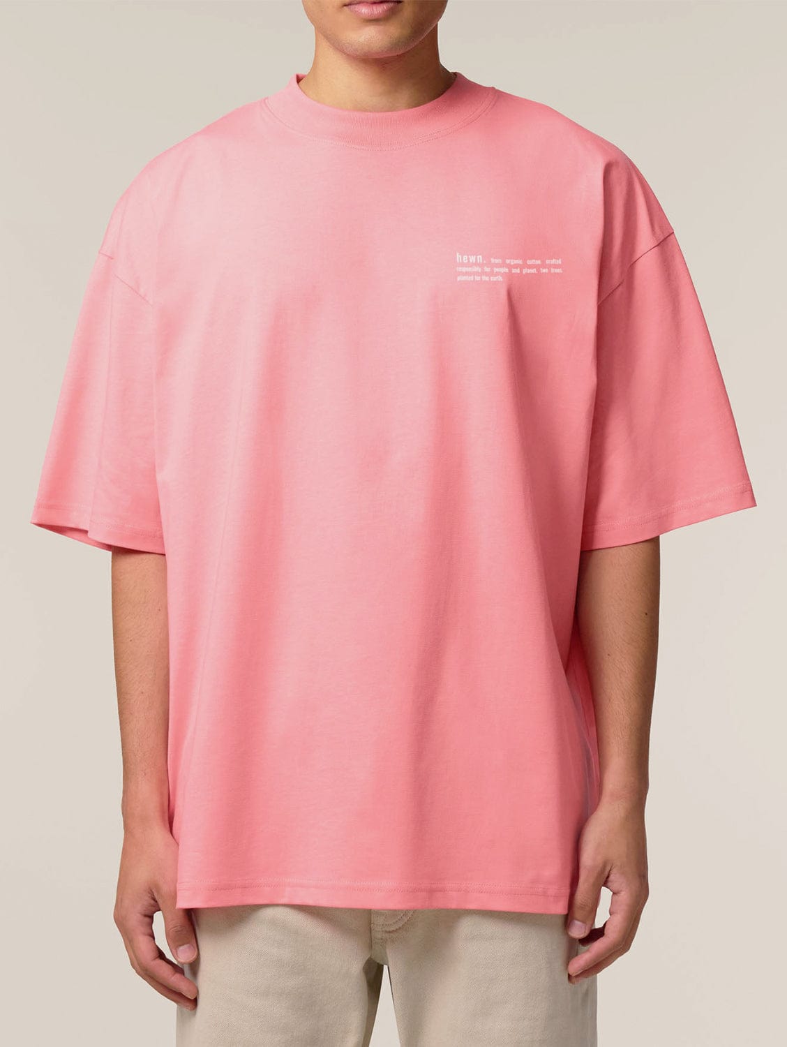 Men's Organic Cotton Signature Oversized T-Shirt | Flamingo Pink
