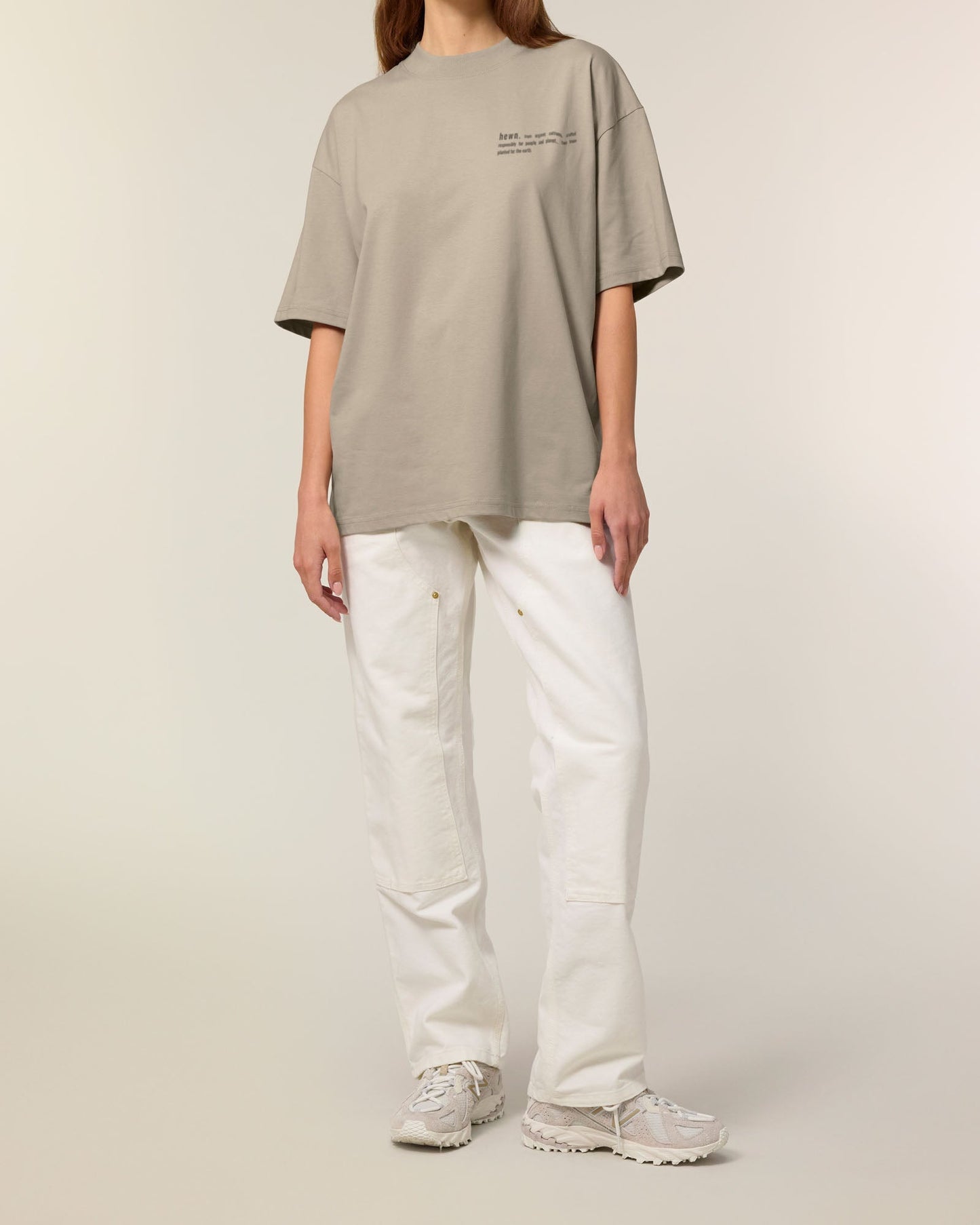 Women's Organic Cotton Signature Oversized T-Shirt | Limestone Grey