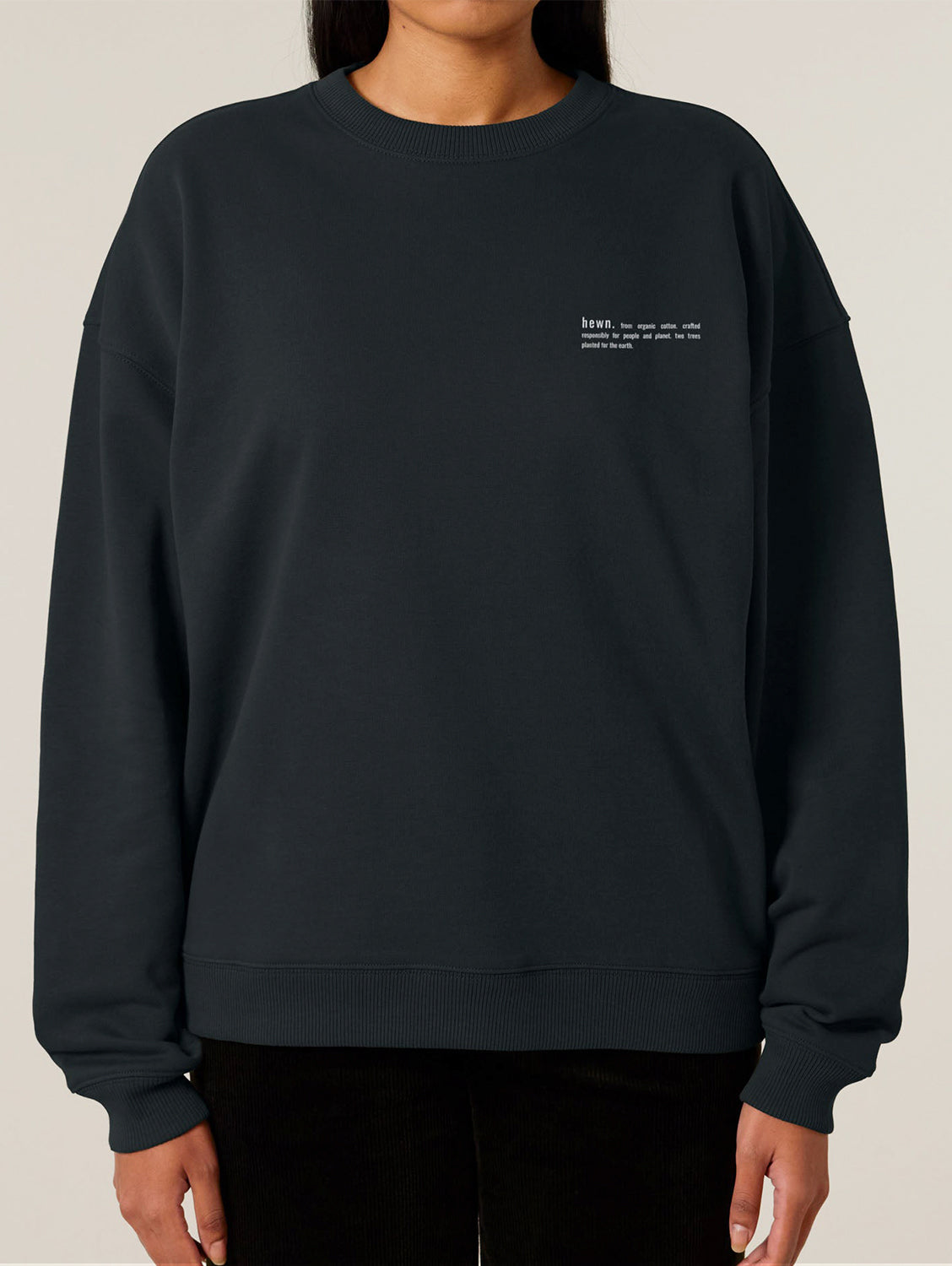 Women's Organic Cotton Signature Oversized Sweatshirt | Jet Black