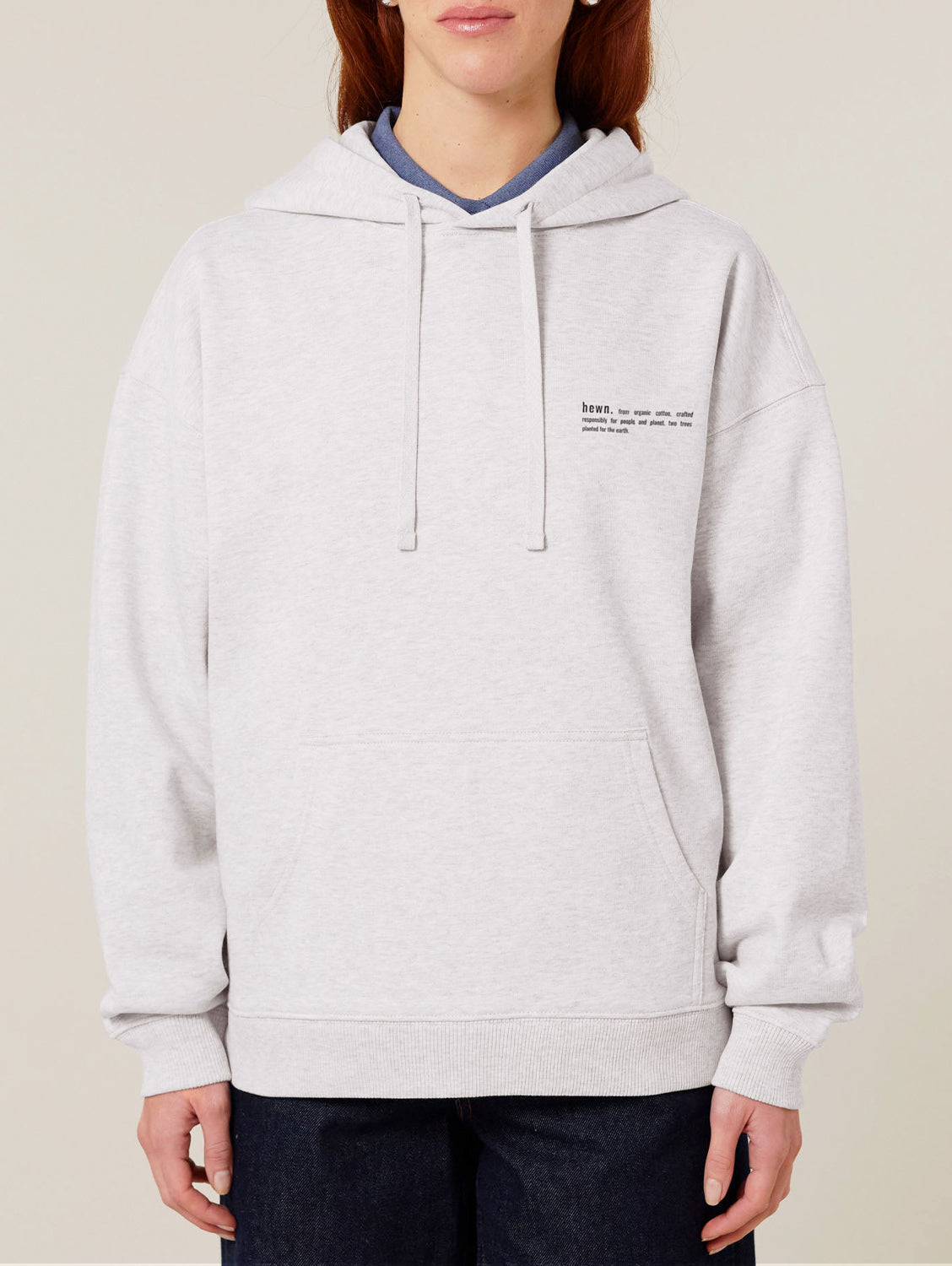 Women's Organic Cotton Signature Oversized Hoodie | Cloud Grey Marl