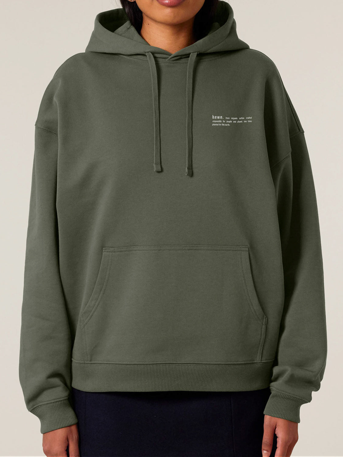 Women's Organic Cotton Signature Oversized Hoodie | Pine Green Khaki