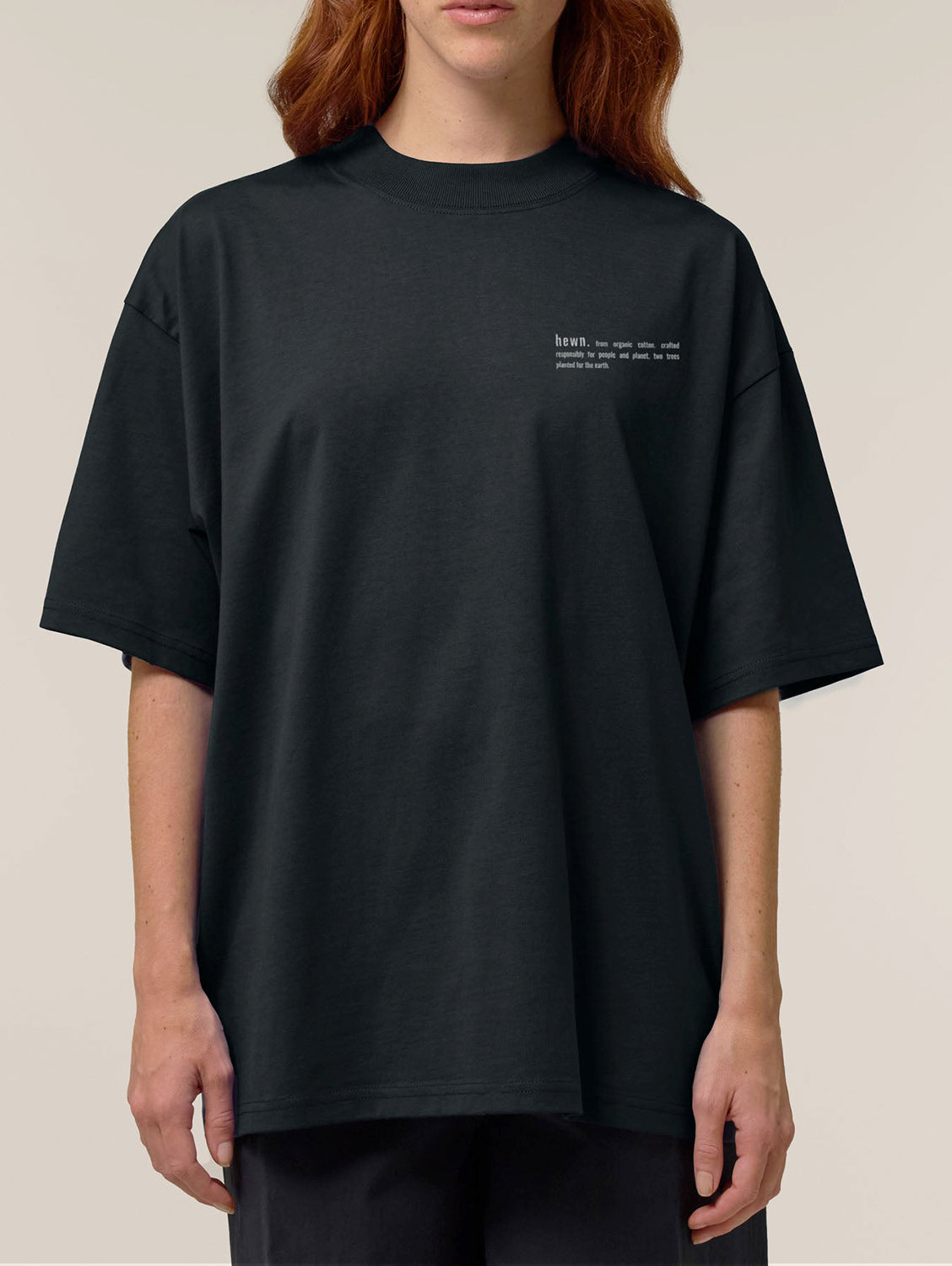 Women's Organic Cotton Signature Oversized T-Shirt | Jet Black