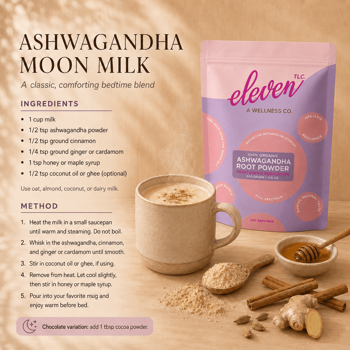 Organic Ashwagandha Root Powder | Stress & Cortisol Support | 120g - Vegan America