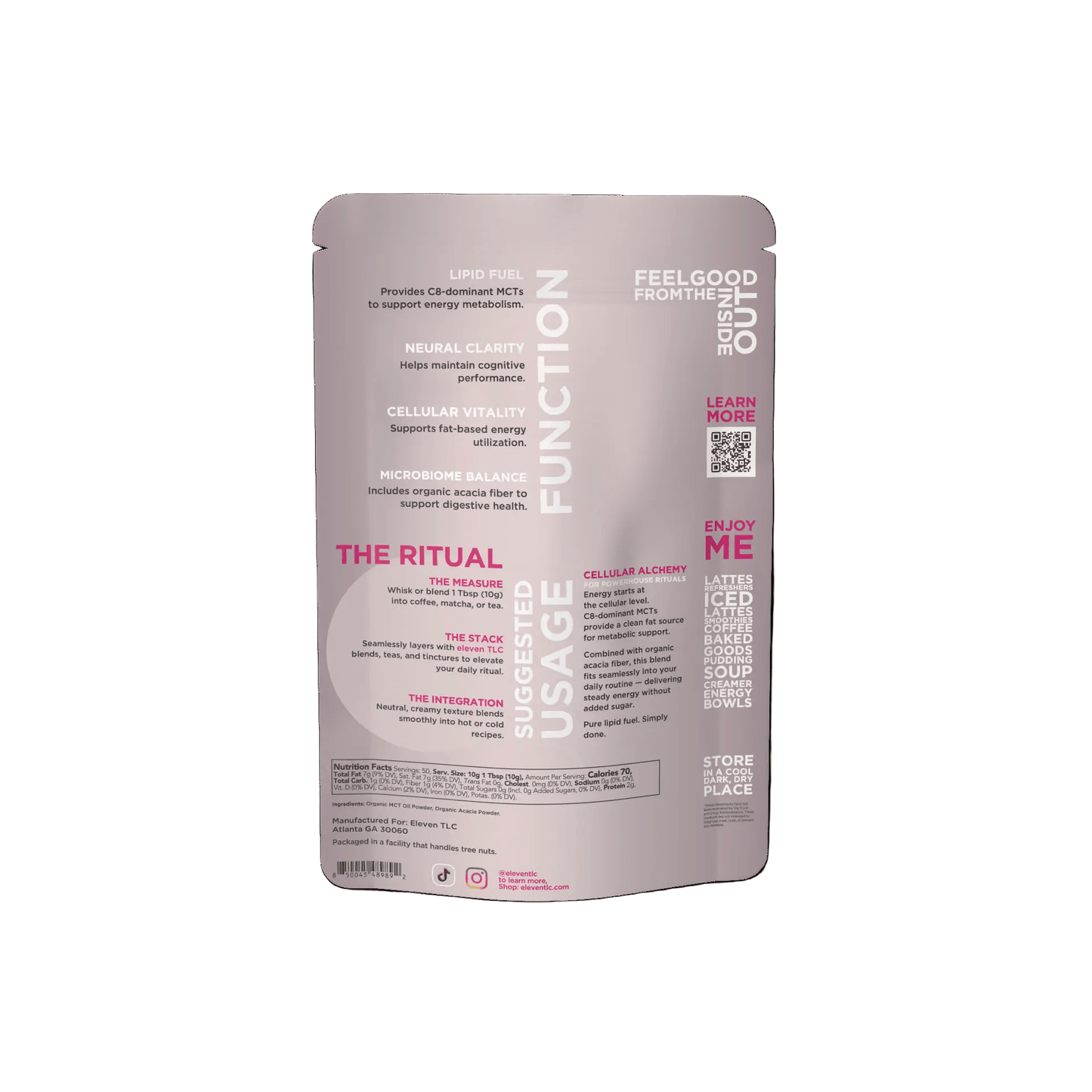Organic C8/C10 MCT Oil Powder + Acacia Fiber | 500g - Vegan America
