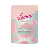 Front panel of Eleven TLC organic reishi powder 500g foodservice pouch; supports immune modulation and stress response.