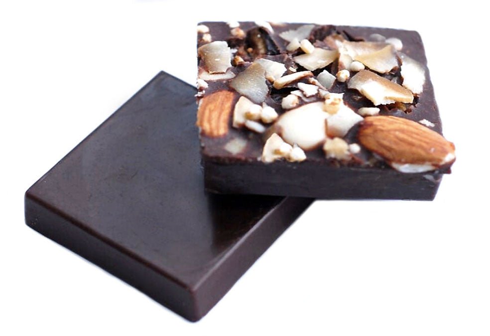 Quinoa and Almond Dark Raw Chocolate Square - Vegan America