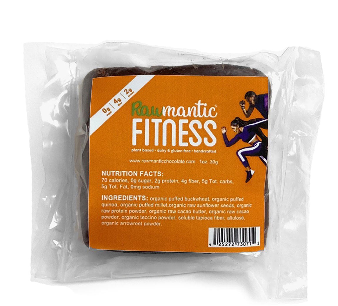 Fitness dark chocolate mini bar. Sugar Free. Pack of 20 - Vegan America