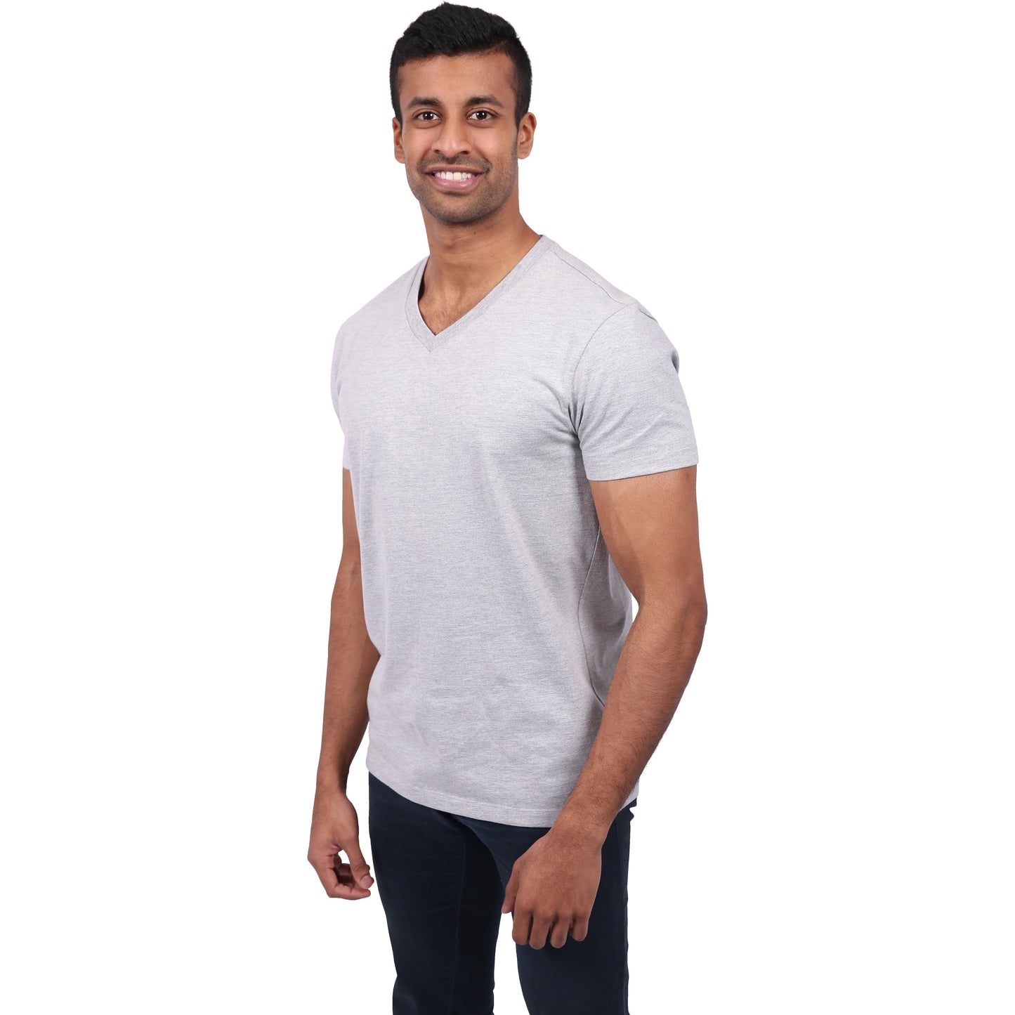 V-Neck T-shirt, Unisex Grey Marle