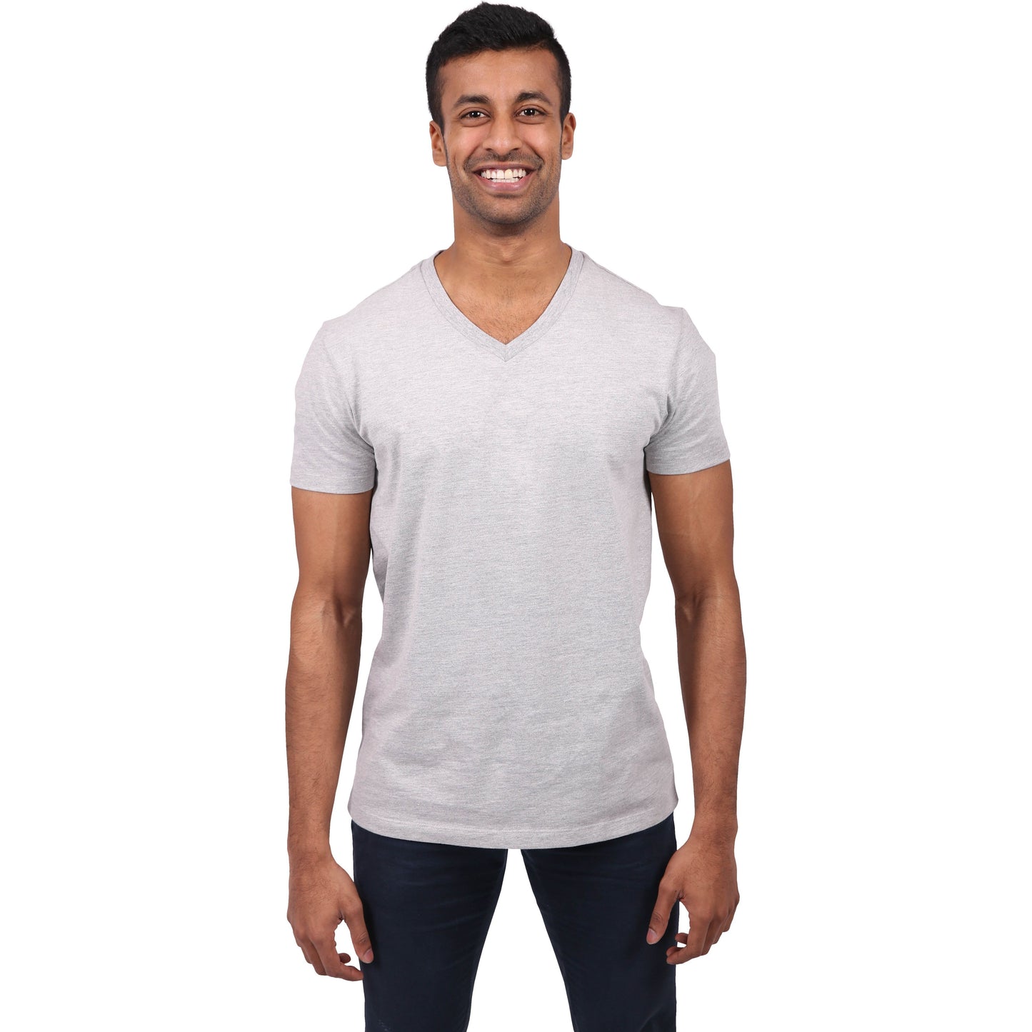 V-Neck T-shirt, Unisex Grey Marle