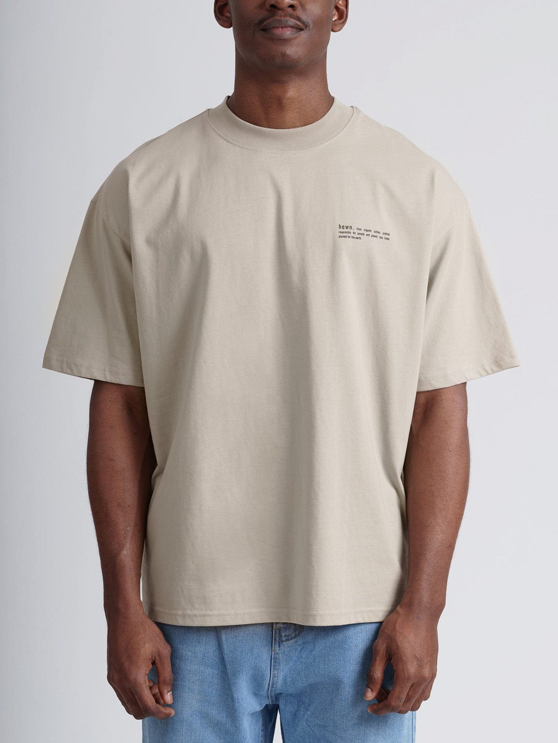 Men's Organic Cotton Signature Oversized T-Shirt | Limestone Grey