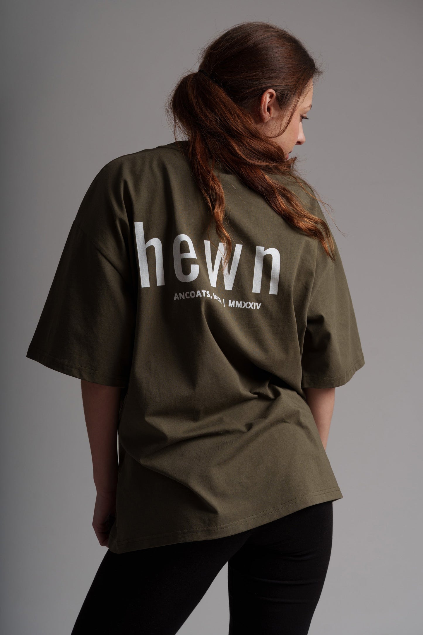 Women's Organic Cotton Signature Oversized T-Shirt | Pine Green Khaki