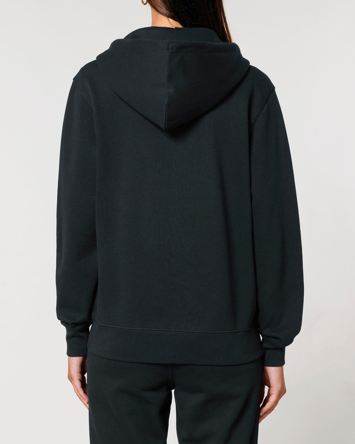 Women's Organic Cotton Relaxed Fit Zip Hoodie | Jet Black