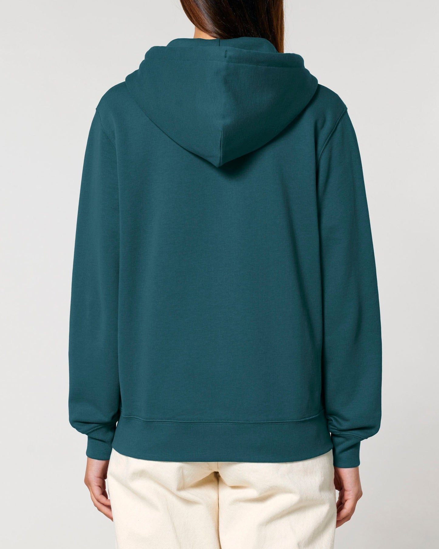 Women's Organic Cotton Relaxed Fit Zip Hoodie | Ocean Blue