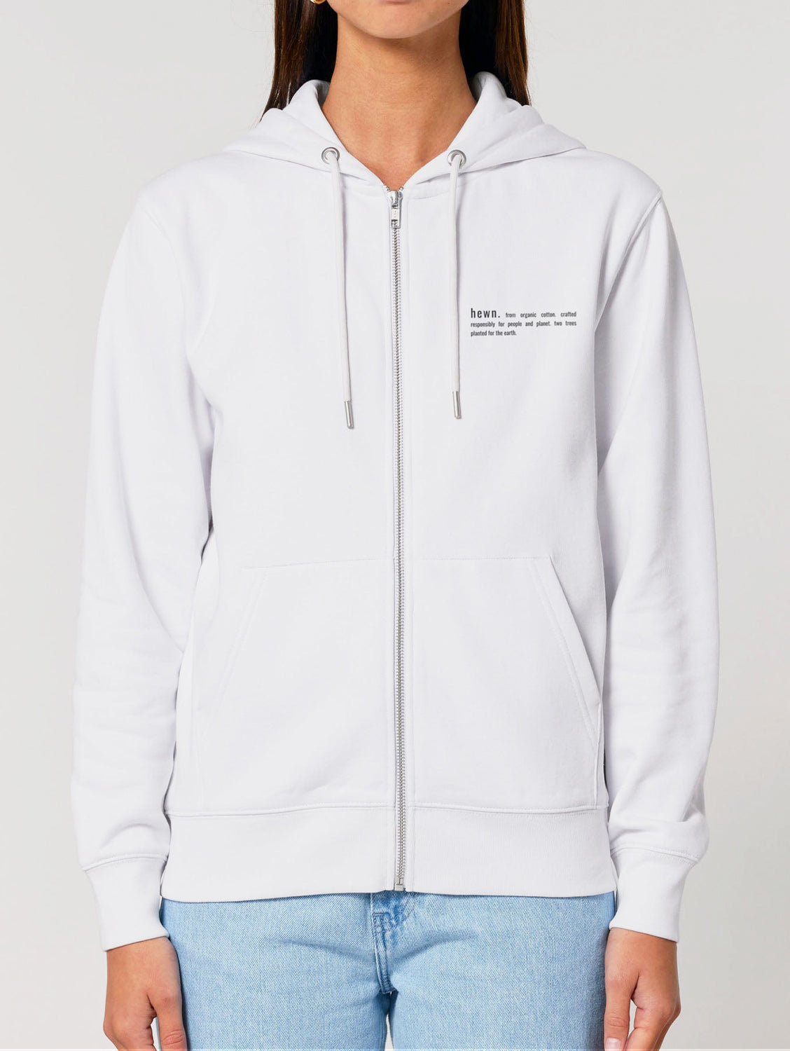 Women's Organic Cotton Relaxed Fit Zip Hoodie | Snow White
