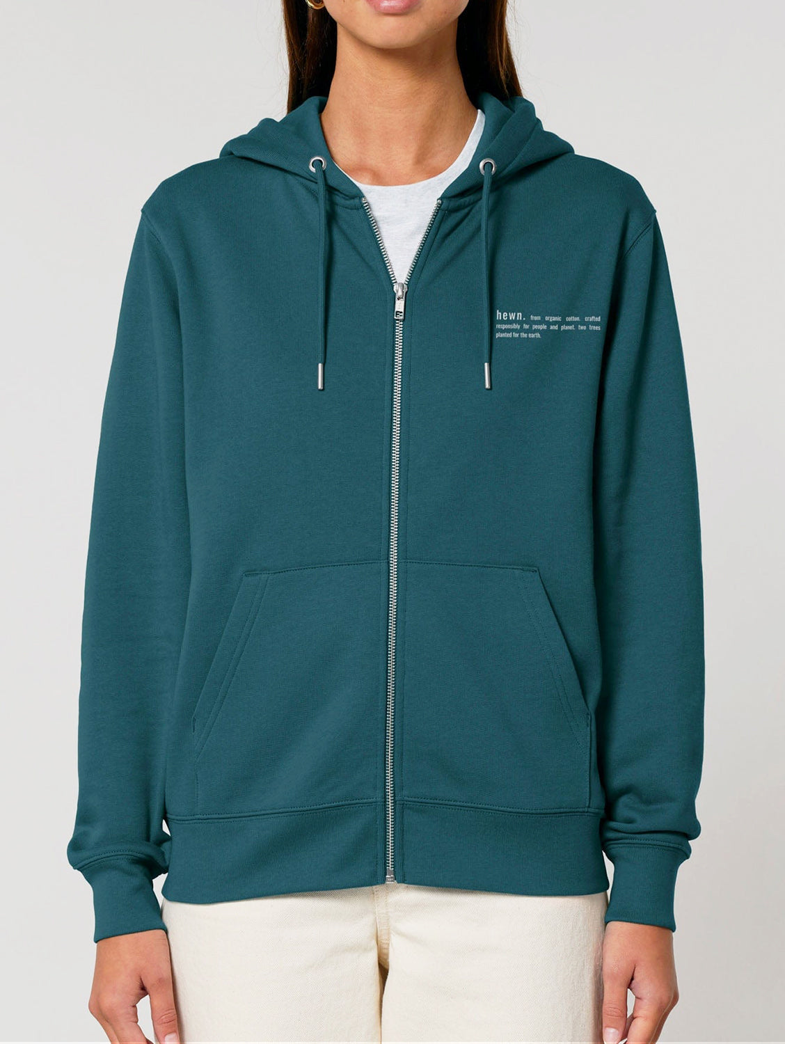 Women's Organic Cotton Relaxed Fit Zip Hoodie | Ocean Blue