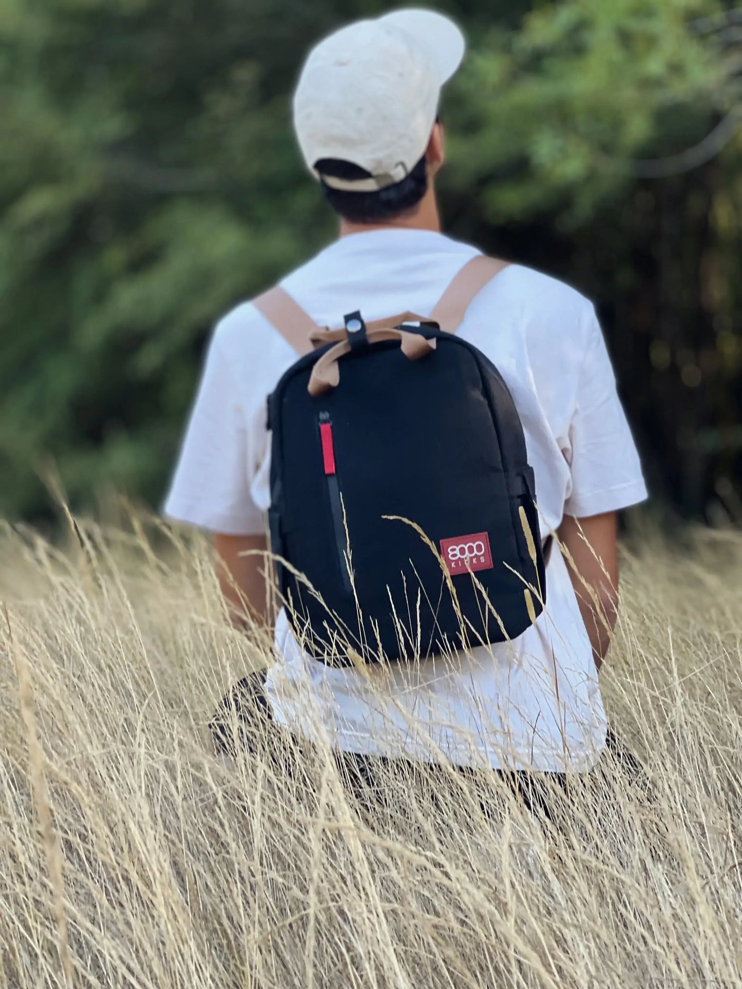 Small Hemp Backpack in Black - Vegan America