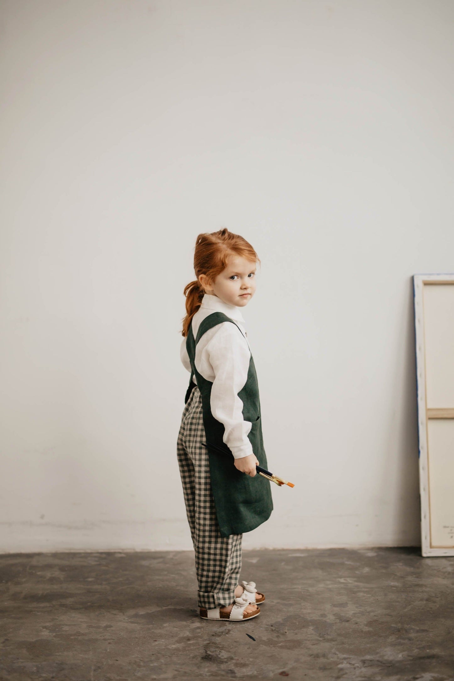 Dirvolira Kids Linen Pinafore Apron | Multiple Colours