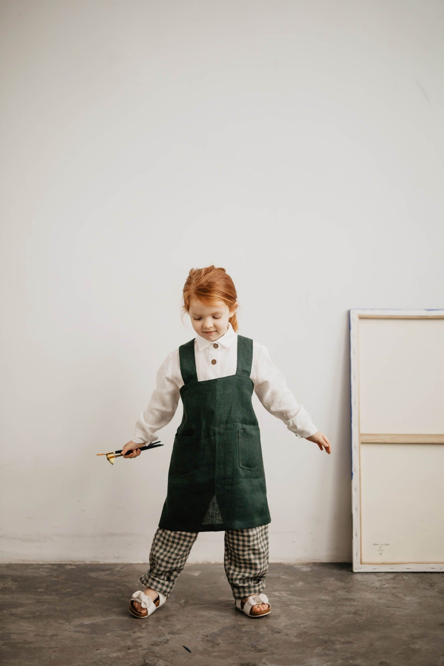 Dirvolira Kids Linen Pinafore Apron | Multiple Colours