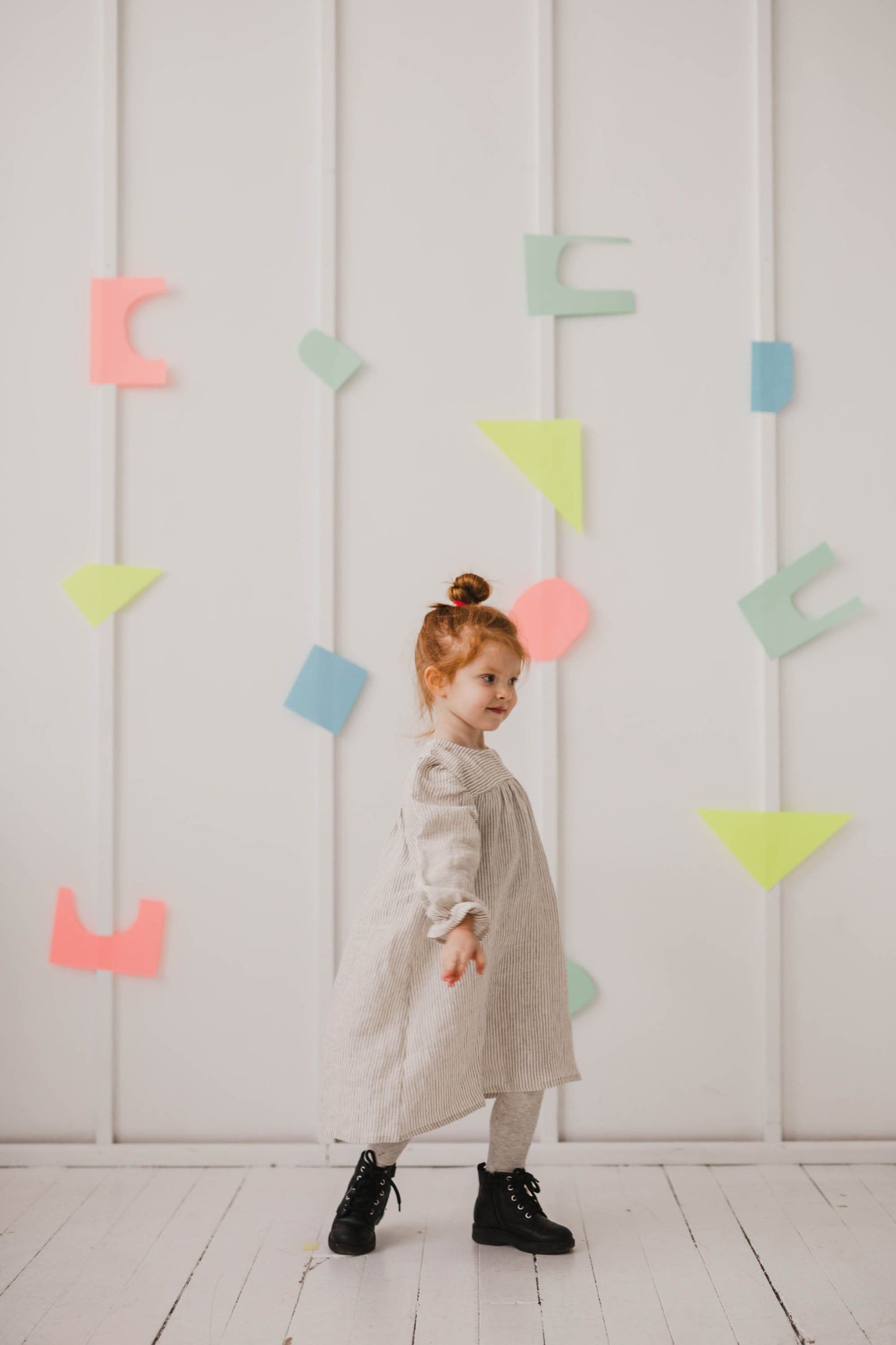 Zemyna Girls Linen Dress | Multiple Colours