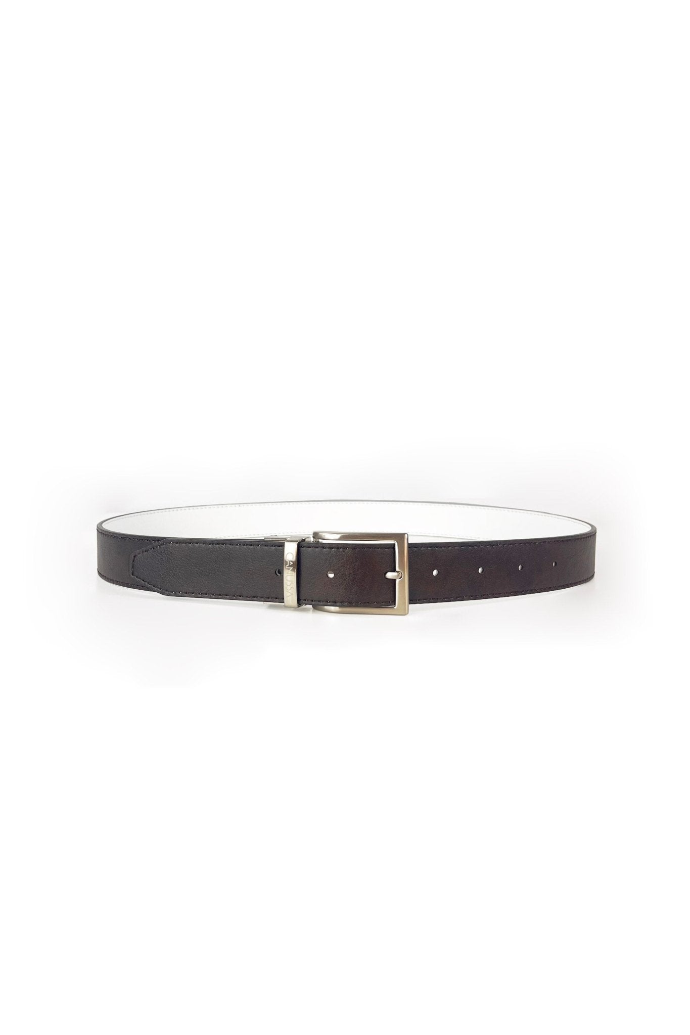 Second life | Reverse reversible belt – White/Chocolate - Vegan America