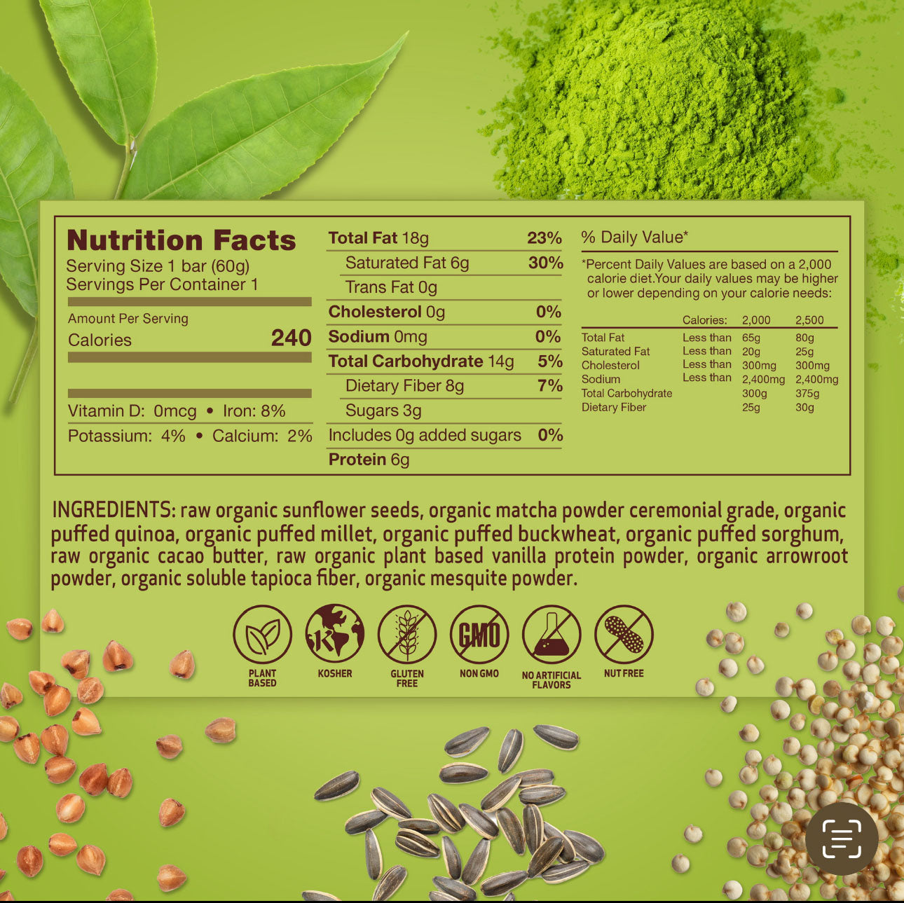 Matcha Vegan Plant Based Protein nutritional Bars - Vegan America