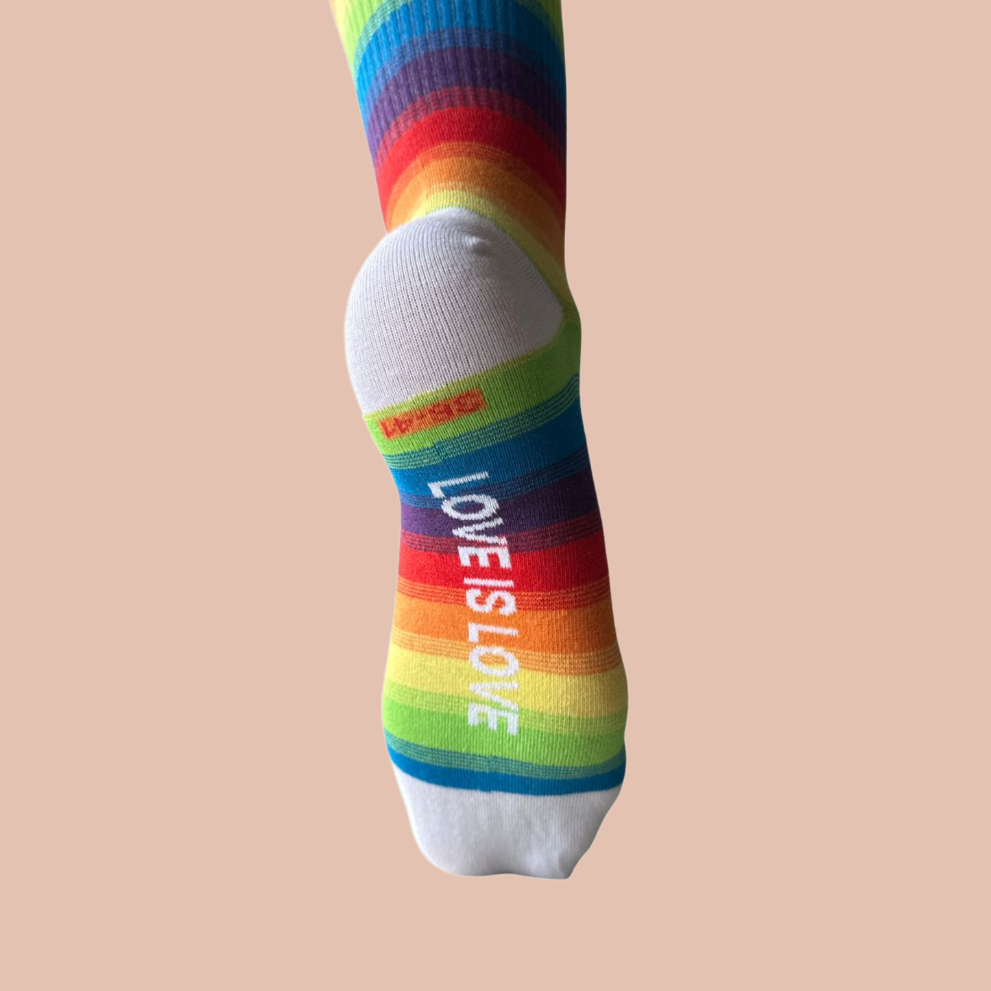 Love is Love Rainbow Sock White - Vegan America