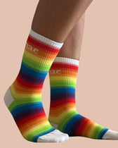 Love is Love Rainbow Sock White - Vegan America