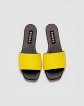 BOHEMA - Mellow Slides Shoes Yellow, Vegan Corn Leather, Women's - Vegan America
