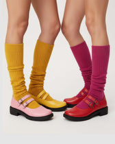 Twin Mary Jane Vegan Corn Leather Ballerinas | Pink - Vegan America