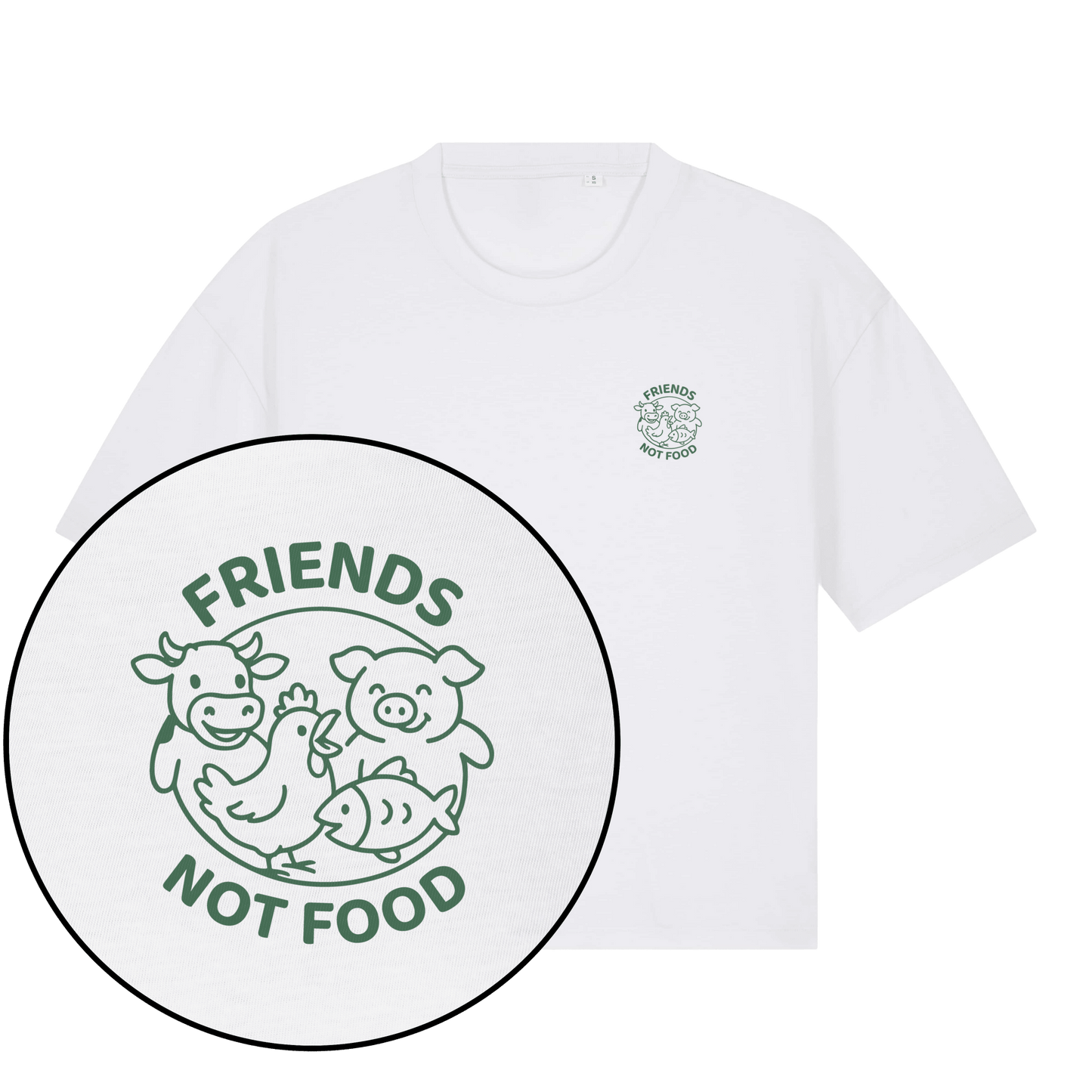 Friends Not Food Women's Boxy T-Shirt - Vegan America