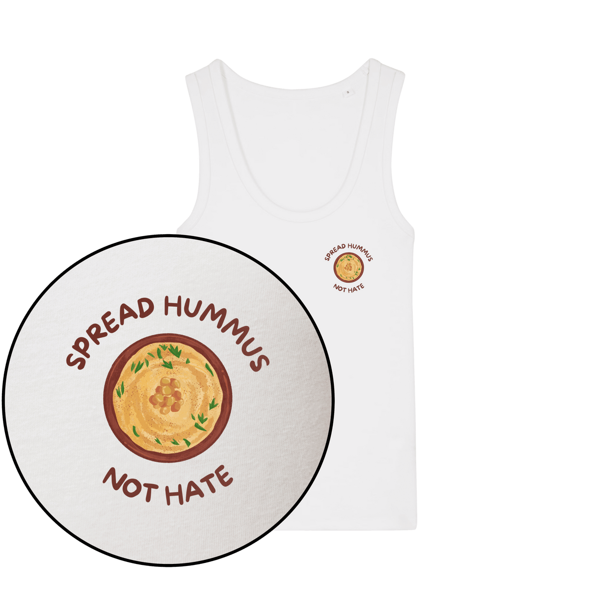 Spread Hummus Not Hate Women's Tank Top - Vegan America