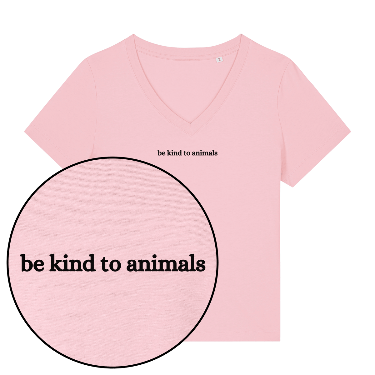 Be Kind To Animals Women's V Neck T-Shirt - Vegan America