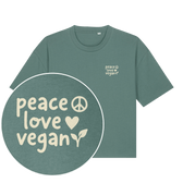 Peace Love Vegan Women's Boxy T-Shirt - Vegan America