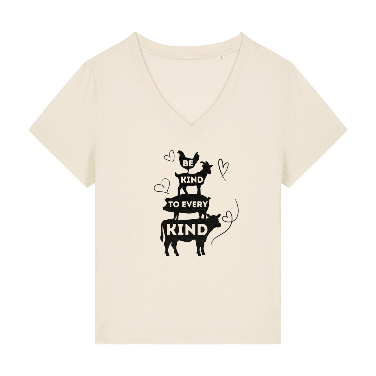 Be Kind To Every Kind Women's V Neck T-Shirt - Vegan America