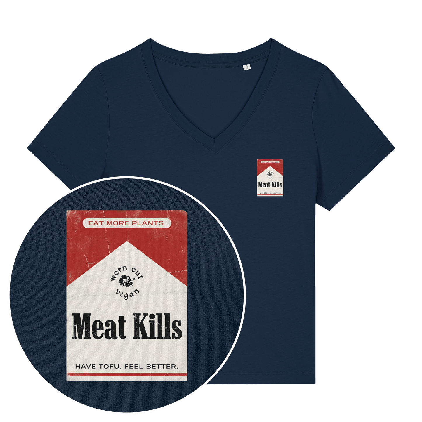 Meat Kills Women's V Neck T-Shirt - Vegan America
