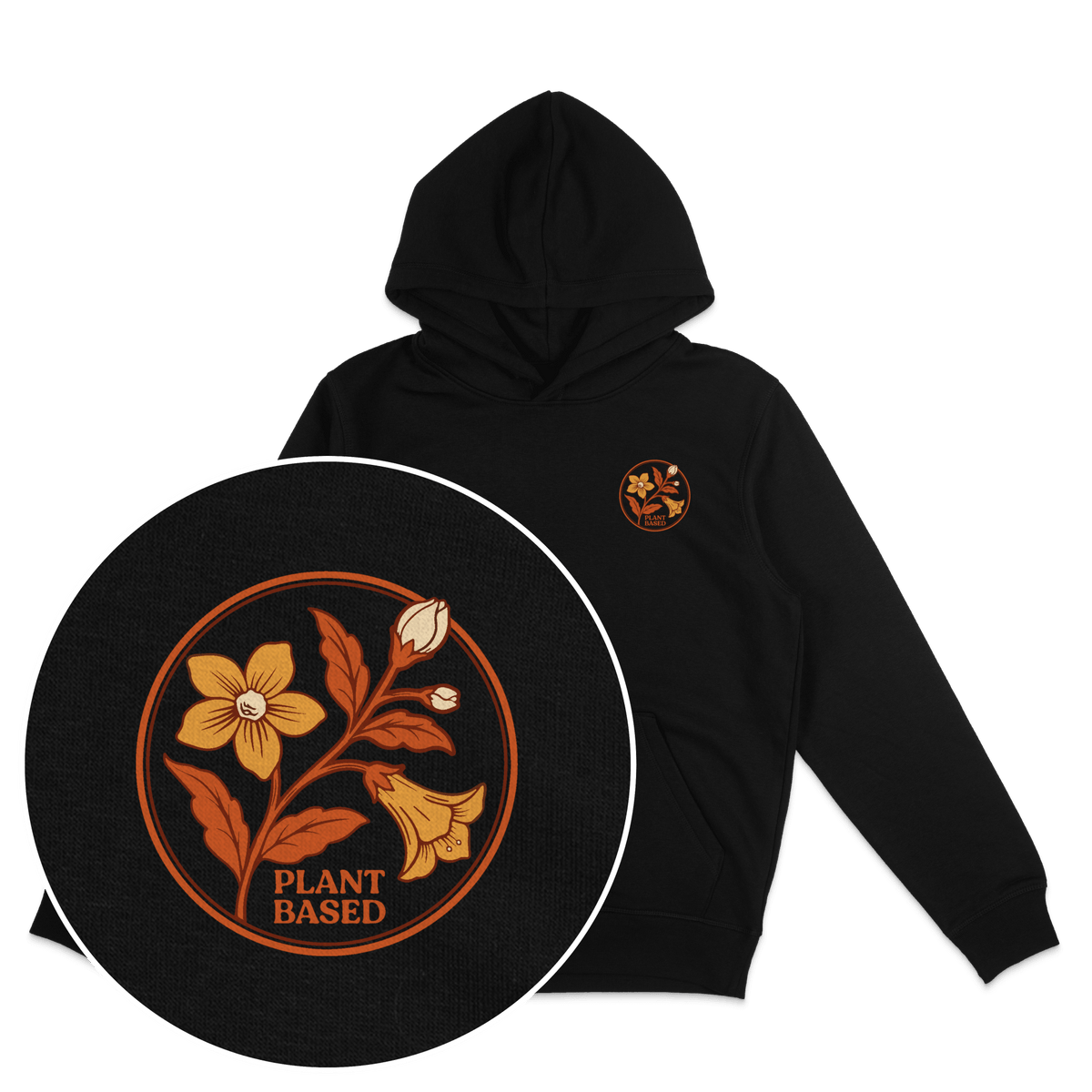 Plant-Based Flowers Streetwear Hoodie - Vegan America