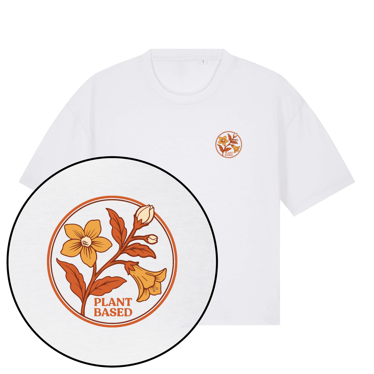 Plant-Based Flowers Streetwear Women's Boxy T-Shirt - Vegan America